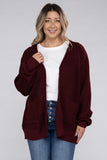 Plus Low Gauge Waffle Open Cardigan Sweater