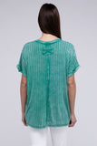 Ribbed Raglan Dolman Sleeve Boat-Neck Top