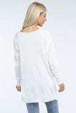 Hi-Low Hem Front Seam Sweater