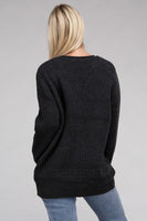 Low Gauge Waffle Open Cardigan Sweater