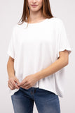 Ribbed Striped Oversized Short Sleeve Top