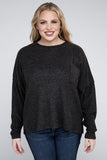 Plus Ribbed Brushed Melange Hacci Sweater