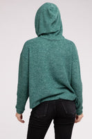 Hooded Brushed Melange Hacci Sweater