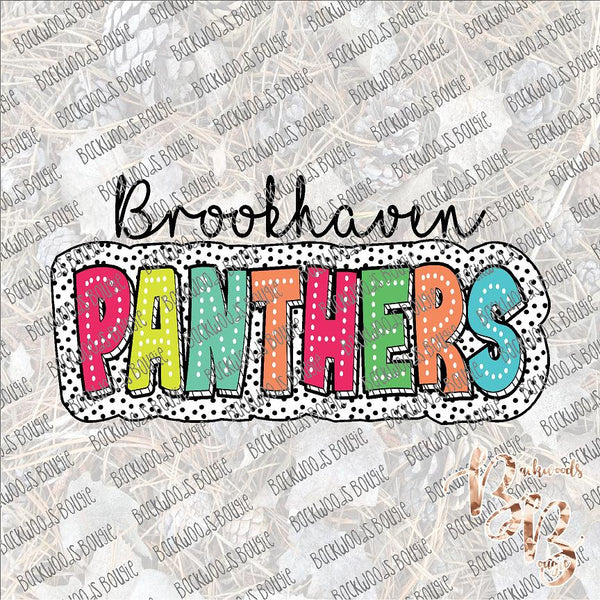 Bubble Dot Brookhaven Panthers SUBLIMATION Transfer READY to PRESS