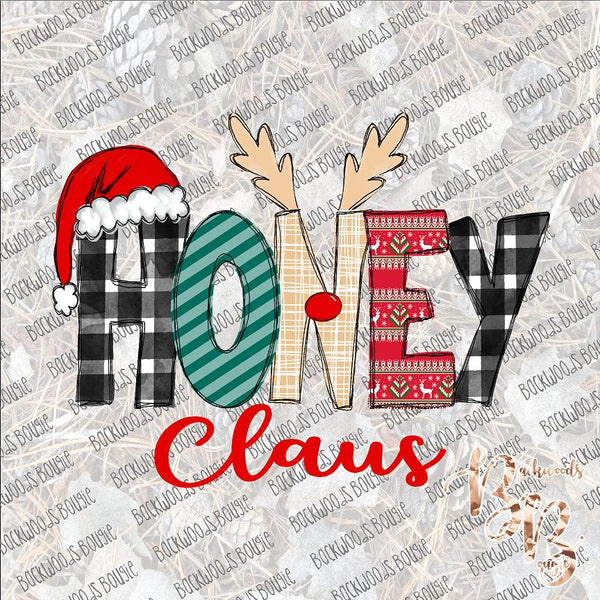 Christmas Honey Claus SUBLIMATION Transfer READY to PRESS