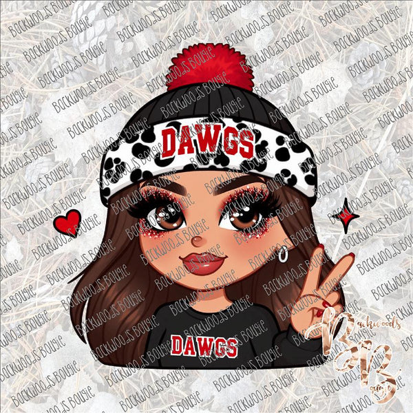 Dawgs Brunette SUBLIMATION Transfer READY to PRESS