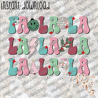 Fa La La Retro INSTANT DOWNLOAD print file PNG