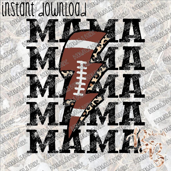 Football Lightning Bolt Mama INSTANT DOWNLOAD print file PNG