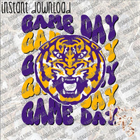 Game Day Retro - Tigers INSTANT DOWNLOAD print file PNG