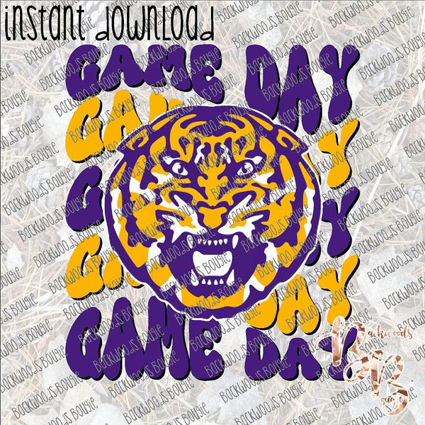 Game Day Retro - Tigers INSTANT DOWNLOAD print file PNG