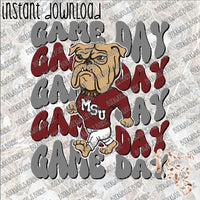 Game Day Retro - Bulldogs INSTANT DOWNLOAD print file PNG