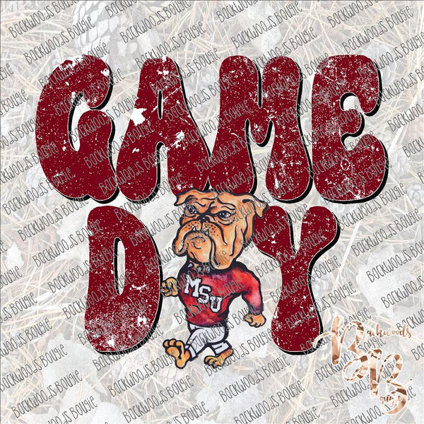 Game Day Retro Distressed - Bulldogs SUBLIMATION Transfer READY to PRESS