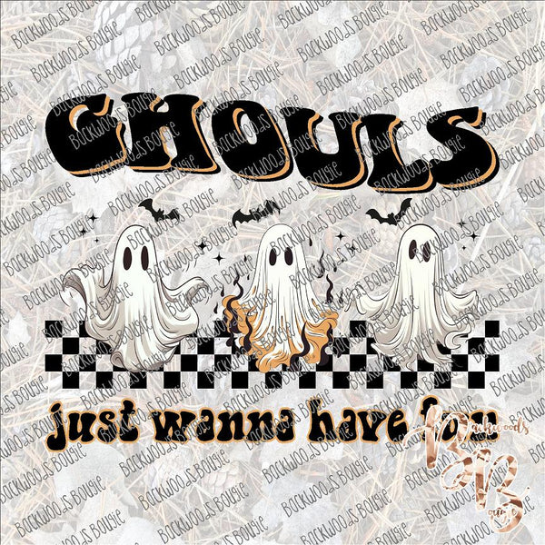 Ghouls Just Wanna Have Fun Retro SUBLIMATION Transfer READY to PRESS