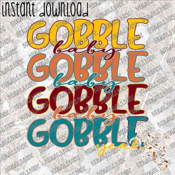 Gobble Baby INSTANT DOWNLOAD print file PNG