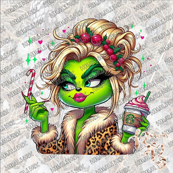 Grinchy Girl 2 SUBLIMATION Transfer READY to PRESS