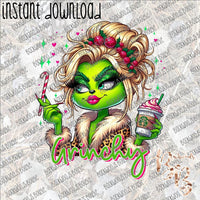 Grinchy Girl INSTANT DOWNLOAD print file PNG