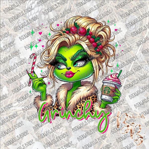 Grinchy Girl SUBLIMATION Transfer READY to PRESS