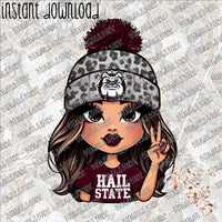 Hail State Brunette INSTANT DOWNLOAD print file PNG