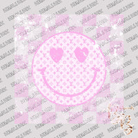 LV Checkered Smiley Pink SUBLIMATION Transfer READY to PRESS