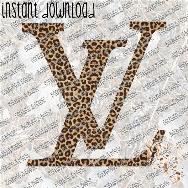 LV  Logo Leopard INSTANT DOWNLOAD print file PNG