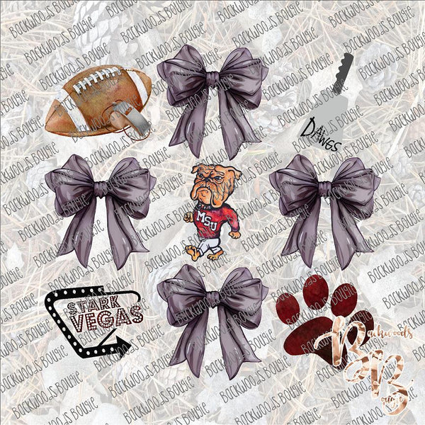 MSU Coquette Bows SUBLIMATION Transfer READY to PRESS (Copy)