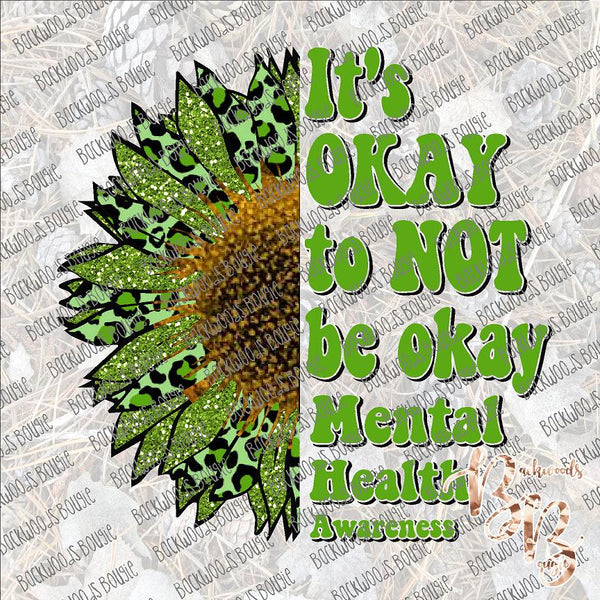 Mental Health Awareness Sunflower SUBLIMATION Transfer READY to PRESS