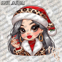 Mrs Claus Silver INSTANT DOWNLOAD print file PNG