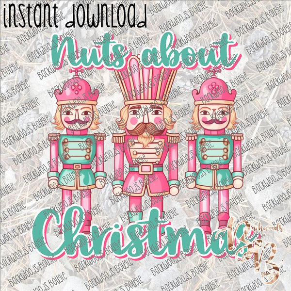 Nuts about Christmas INSTANT DOWNLOAD print file PNG