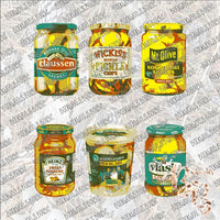 Pickle Jars - Cartoon SUBLIMATION Transfer READY to PRESS