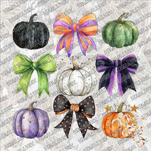 Pumpkin Bow Coquette SUBLIMATION Transfer READY to PRESS