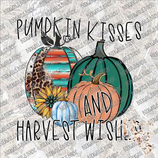 Pumpkin Kisses and Harvest Wishes SUBLIMATION Transfer READY to PRESS