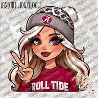 Roll Tide Blonde INSTANT DOWNLOAD print file PNG