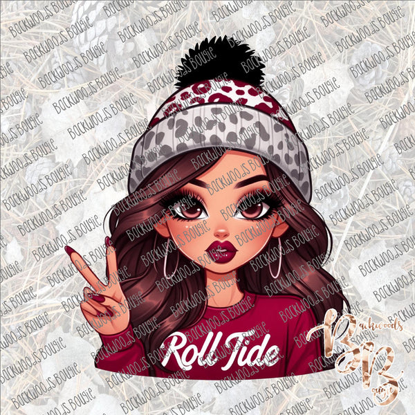 Roll Tide Brunette SUBLIMATION Transfer READY to PRESS