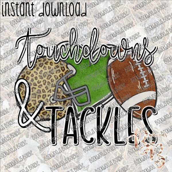 Touchdowns & Tackles INSTANT DOWNLOAD print file PNG