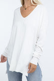 Hi-Low Hem Front Seam Sweater