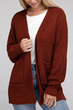 Low Gauge Waffle Open Cardigan Sweater