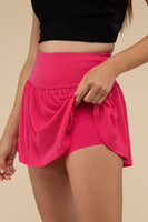 Wide Band Tennis Skirt with Zippered Back Pocket