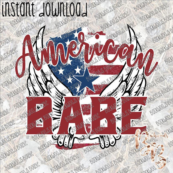 American Babe INSTANT DOWNLOAD print file PNG