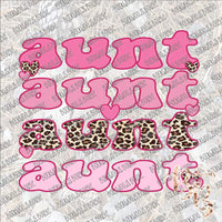 Aunt Stack Pink SUBLIMATION Transfer READY to PRESS