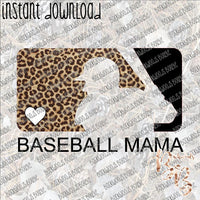 Baseball Logo Leopard Baseball Mama INSTANT DOWNLOAD print file PNG