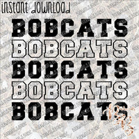 Bobcats Repeat Text INSTANT DOWNLOAD print file PNG