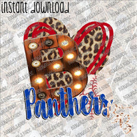 Baseball Heart School Marquee B Panthers INSTANT DOWNLOAD print file PNG