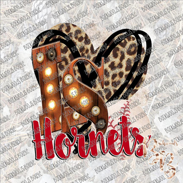 Baseball Heart School Marquee LS Hornets SUBLIMATION Transfer READY to PRESS