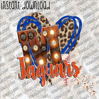 Baseball Heart School Marquee M Jaguars INSTANT DOWNLOAD print file PNG