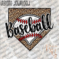 Baseball Leopard Homeplate INSTANT DOWNLOAD print file PNG