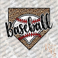 Baseball Leopard Homeplate SUBLIMATION Transfer READY to PRESS