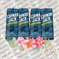 Beer Can Floral - Cayman Jack Margarita SUBLIMATION Transfer READY to PRESS