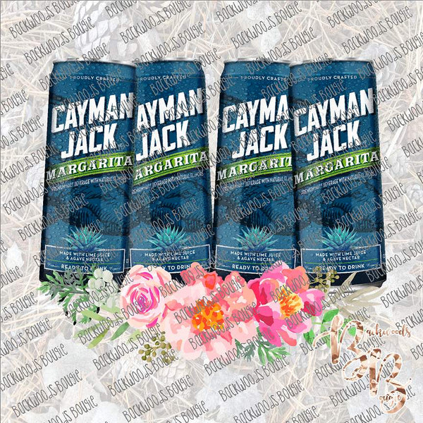 Beer Can Floral - Cayman Jack Margarita SUBLIMATION Transfer READY to PRESS