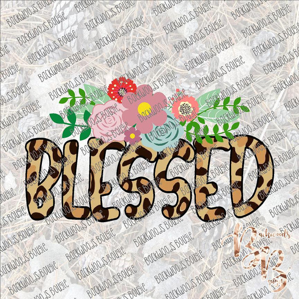 Blessed Leopard Floral SUBLIMATION Transfer READY to PRESS
