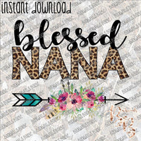 Blessed Nana Leopard Arrow INSTANT DOWNLOAD print file PNG